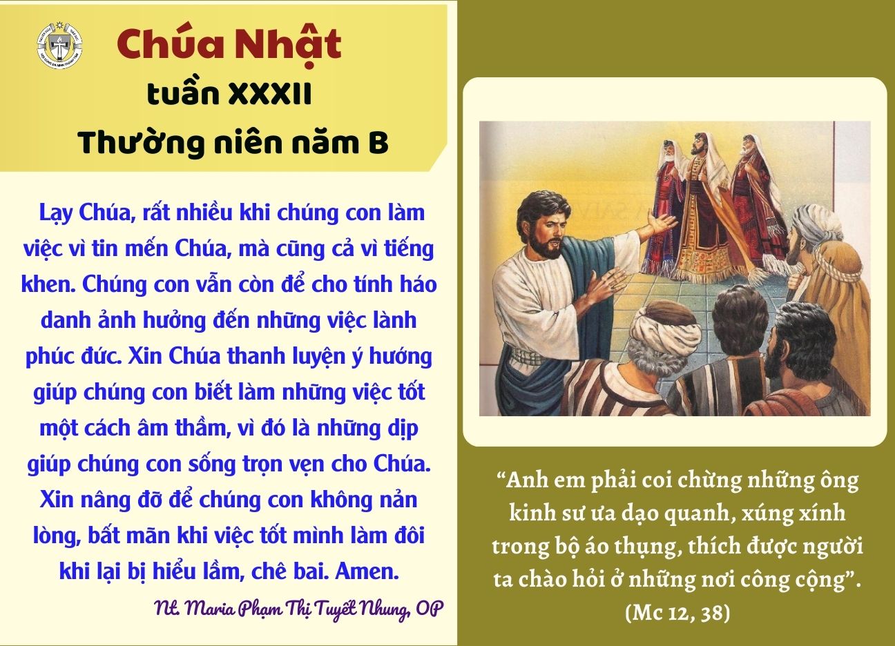 Chúa Nhật Tuần XXXII Thường Niên Năm B