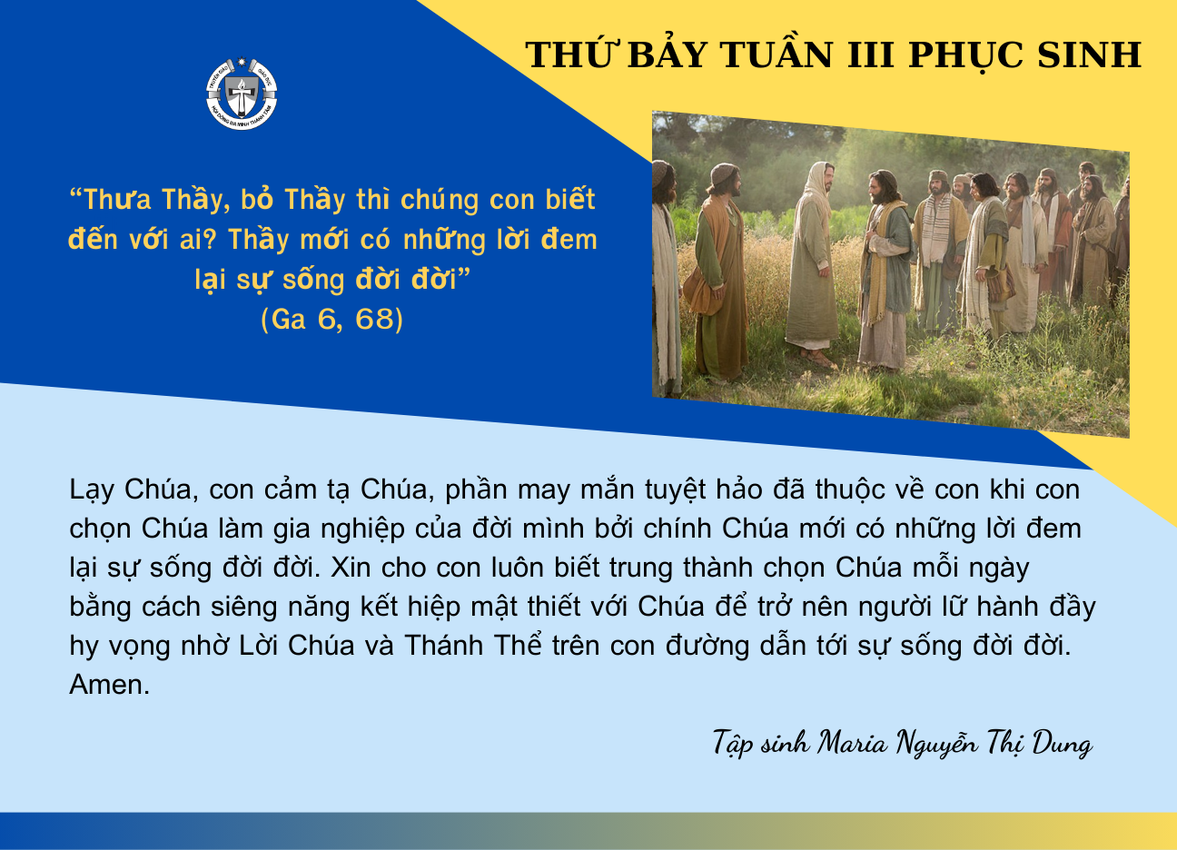 Thứ Bảy tuần III Phục Sinh
