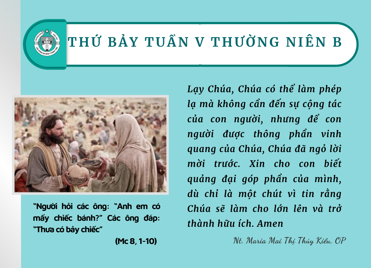 Thứ Bảy tuần V Thường niên B