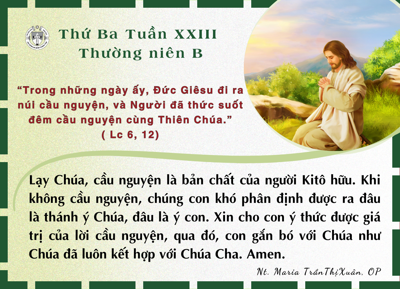 Thứ Ba Tuần XXIII Thường Niên B