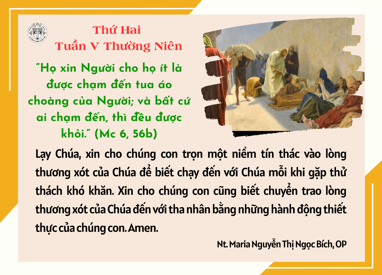 Thứ Hai tuần V Thường niên