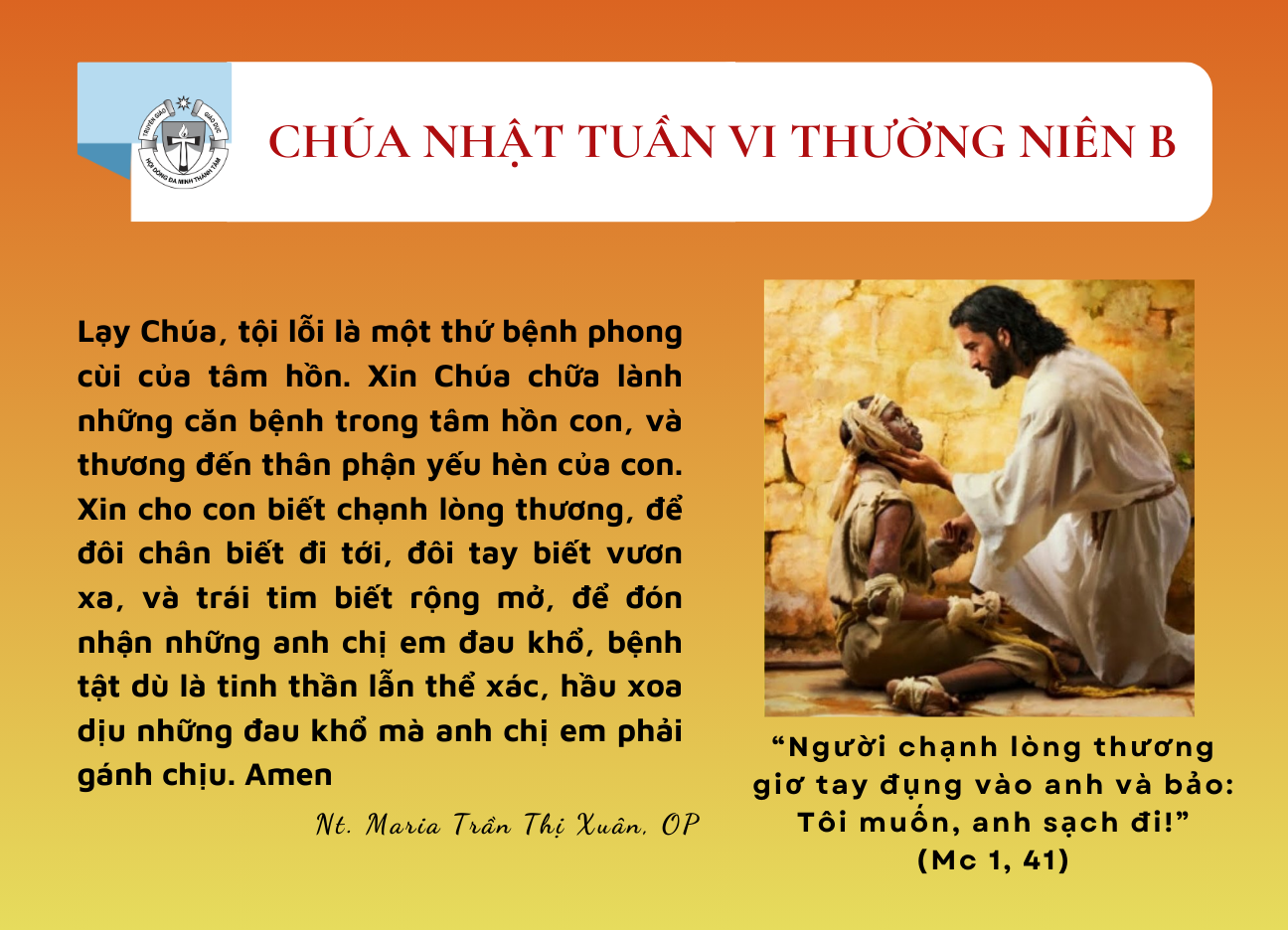 Chúa Nhật tuần VI Thường niên B