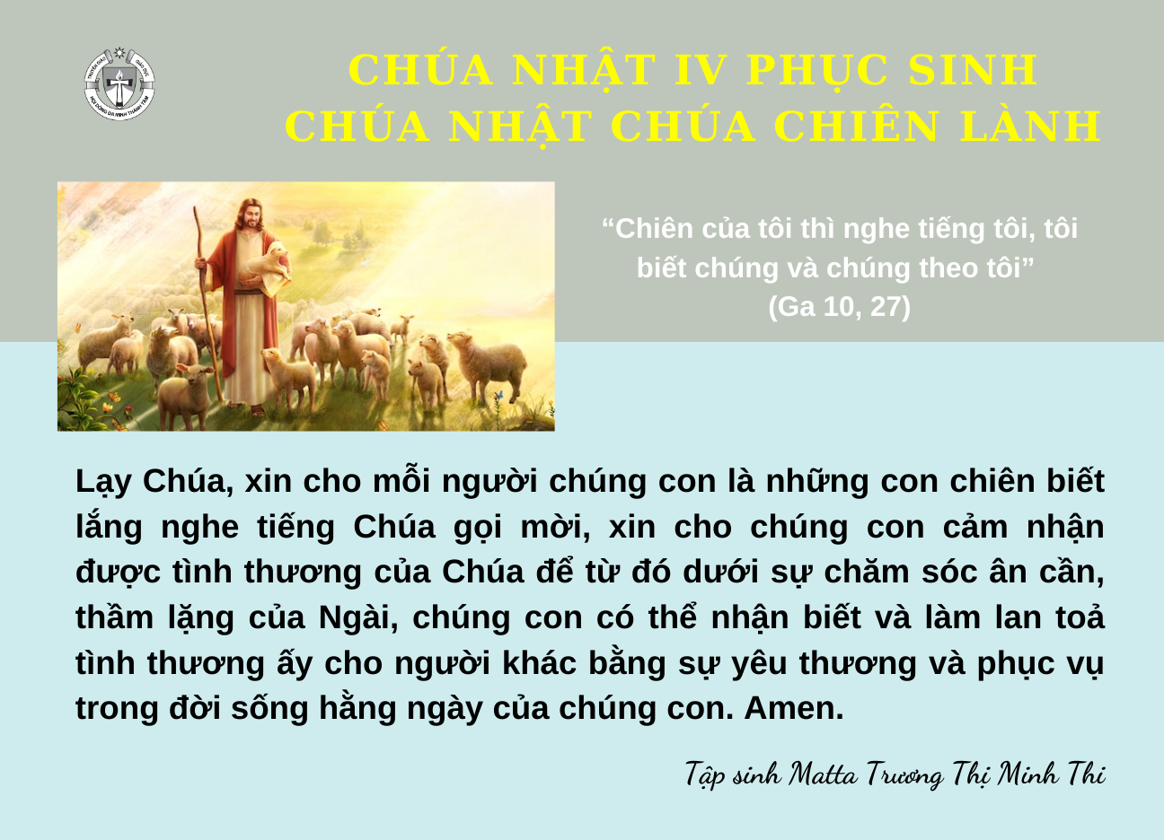 Chúa Nhật IV Phục Sinh - Chúa Nhật Chúa Chiên Lành