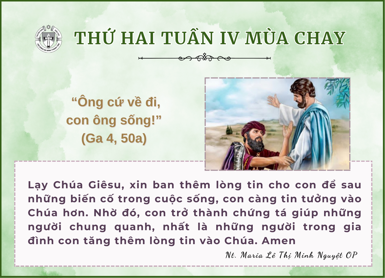 Thứ Hai Tuần IV Mùa Chay