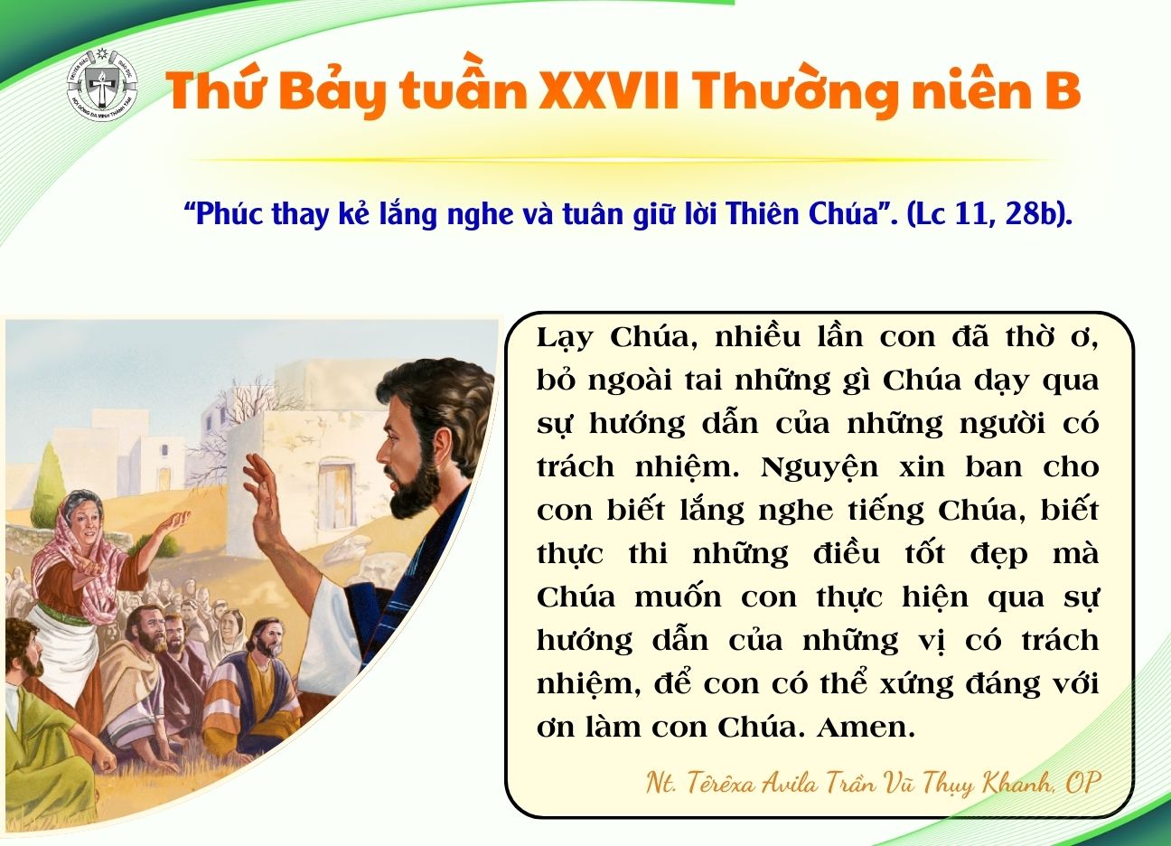 Thứ Bảy tuần XXVII Thường niên B