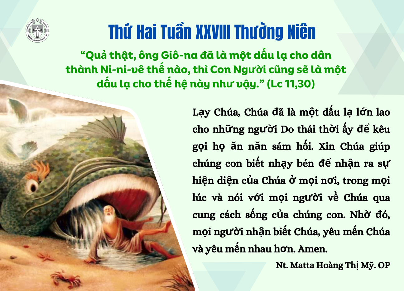 Thứ Hai tuần XXVIII thường niên