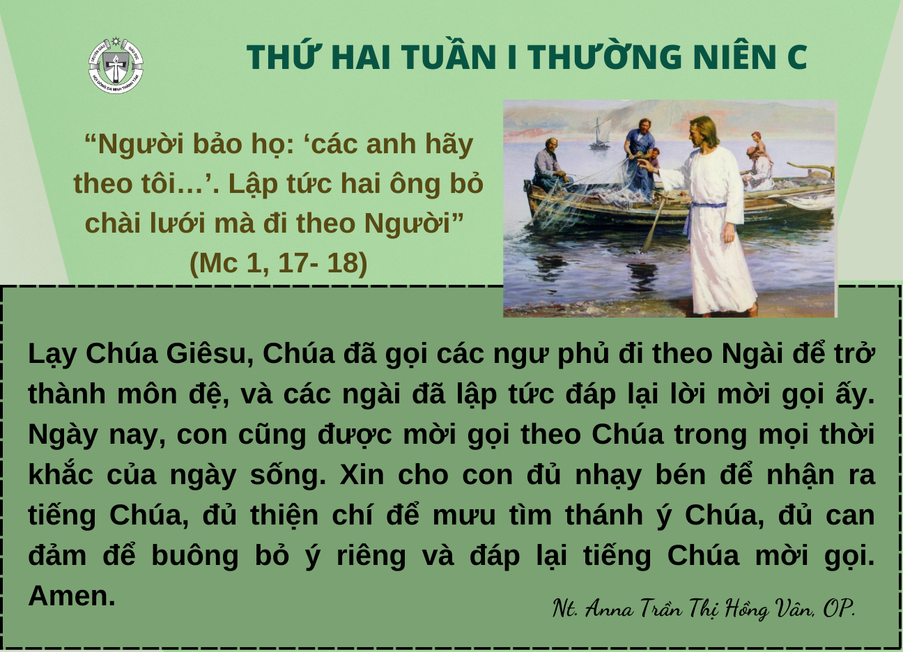 Thứ Hai Tuần I Thường Niên Năm C