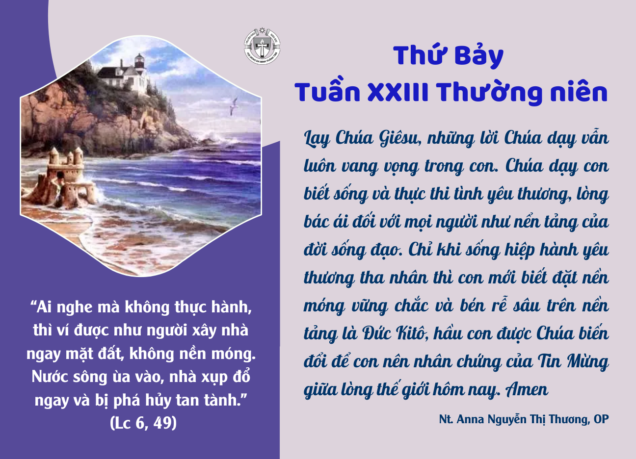Thứ Bảy tuần XXIII thường niên