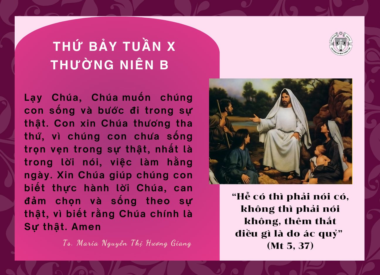 Thứ Bảy tuần X Thường Niên B