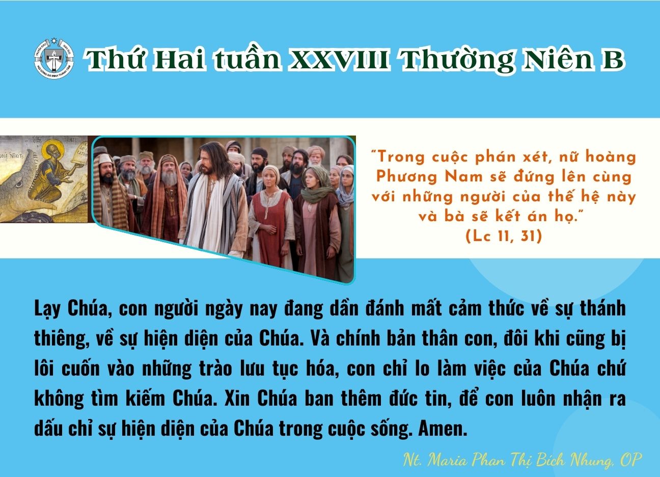 Thứ Hai tuần XXVIII Thường Niên B