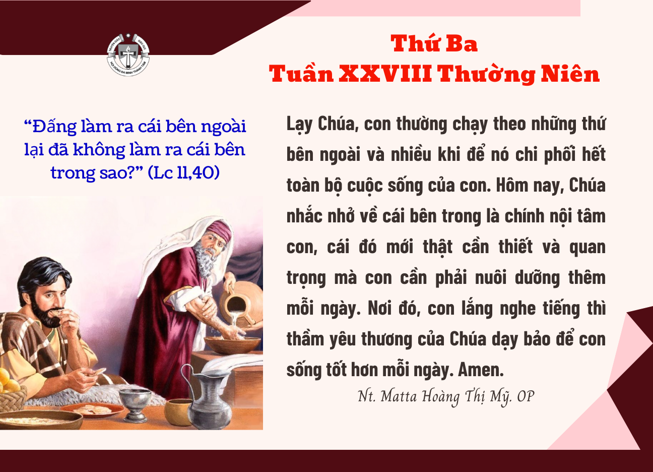 Thứ Ba tuần XXVIII thường niên