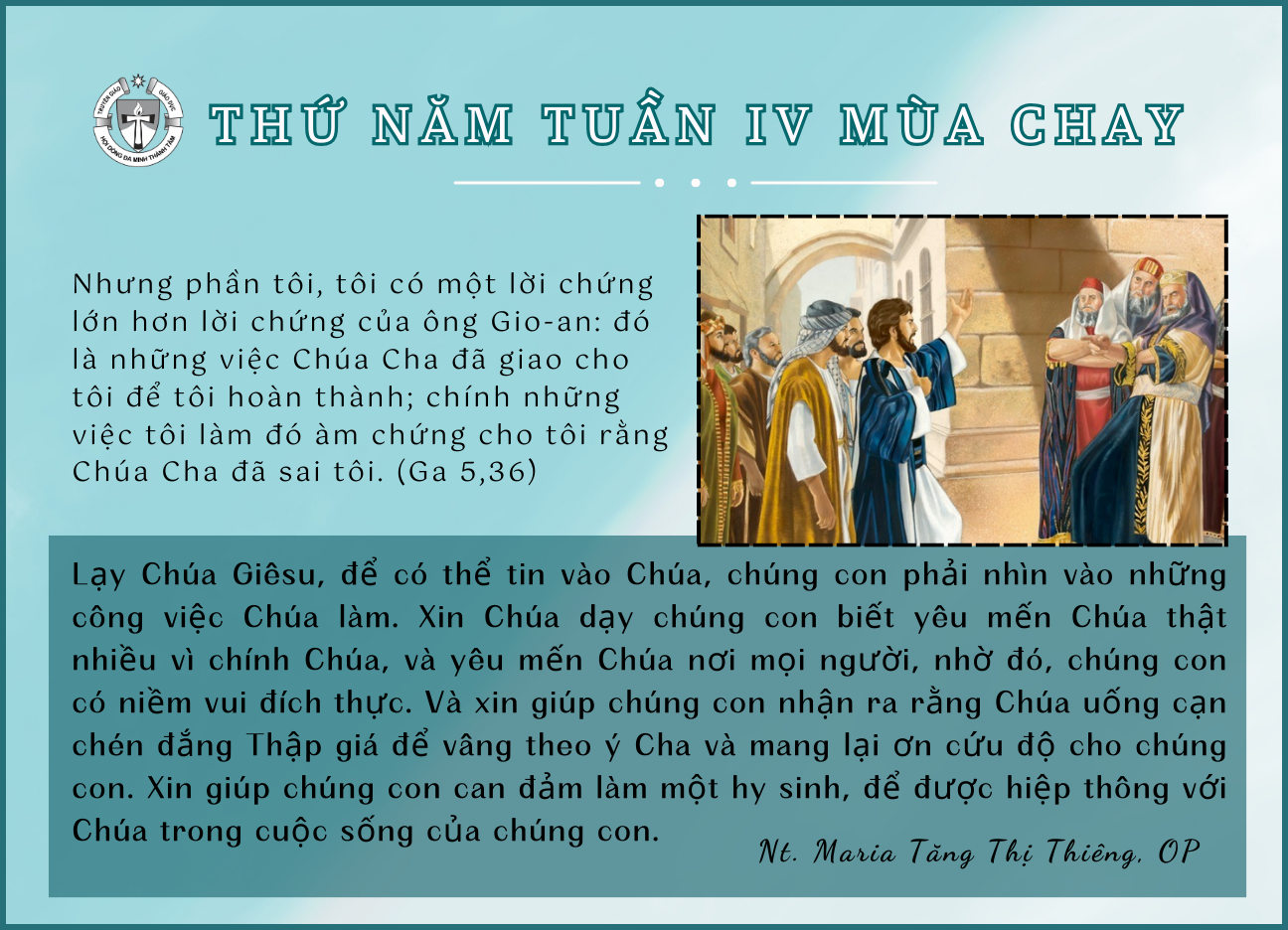 Thứ Năm Tuần IV Mùa Chay