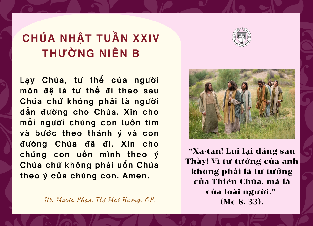 Chúa Nhật Tuần XXIV Thường Niên B