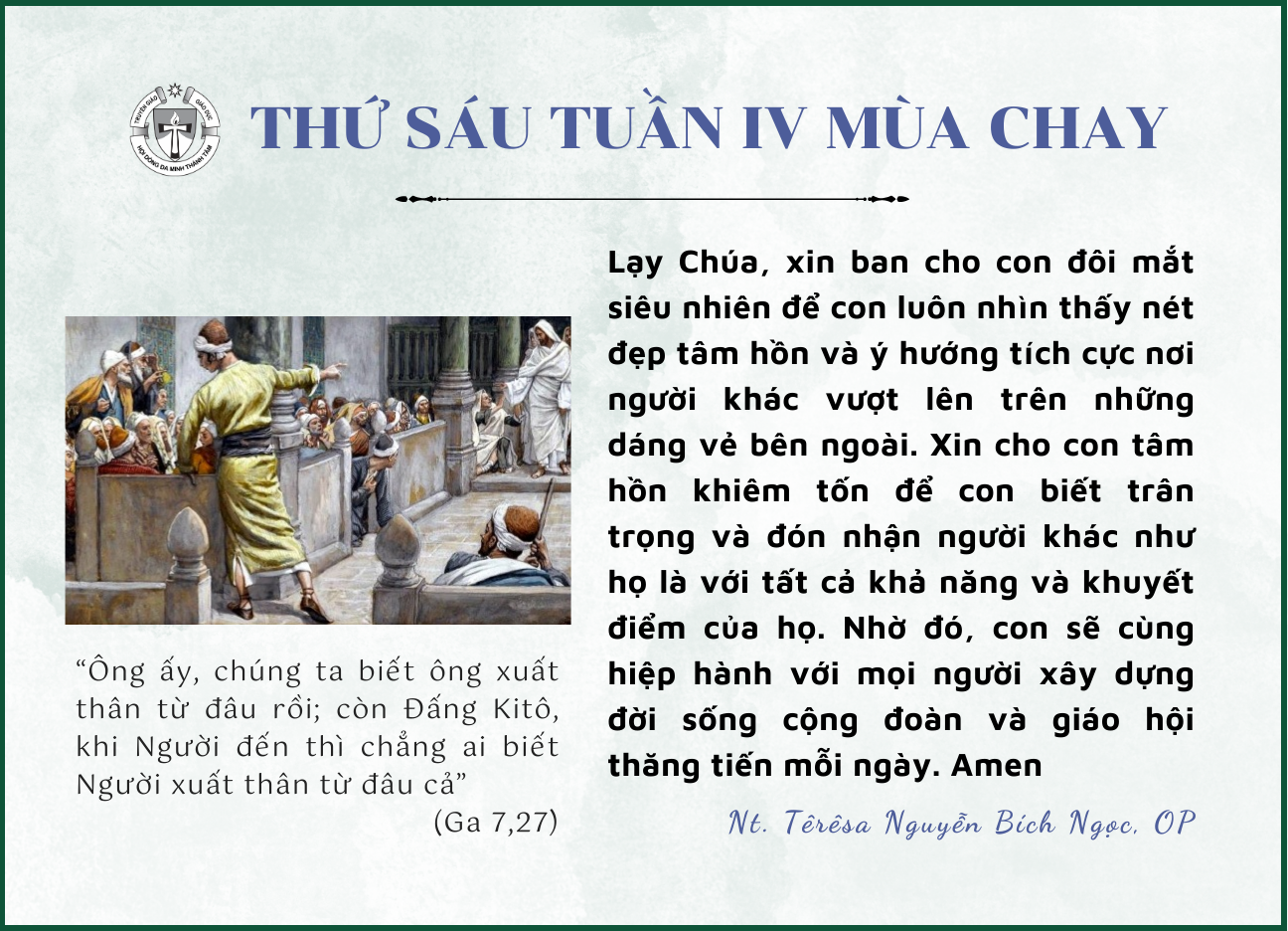 Thứ Sáu Tuần IV Mùa Chay