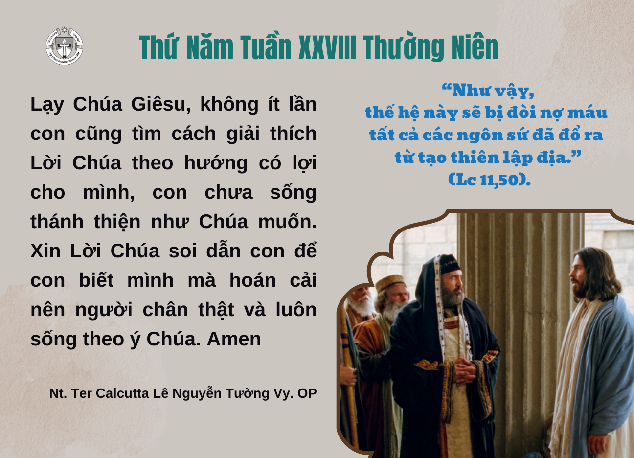 Thứ Năm tuần XXVIII thường niên