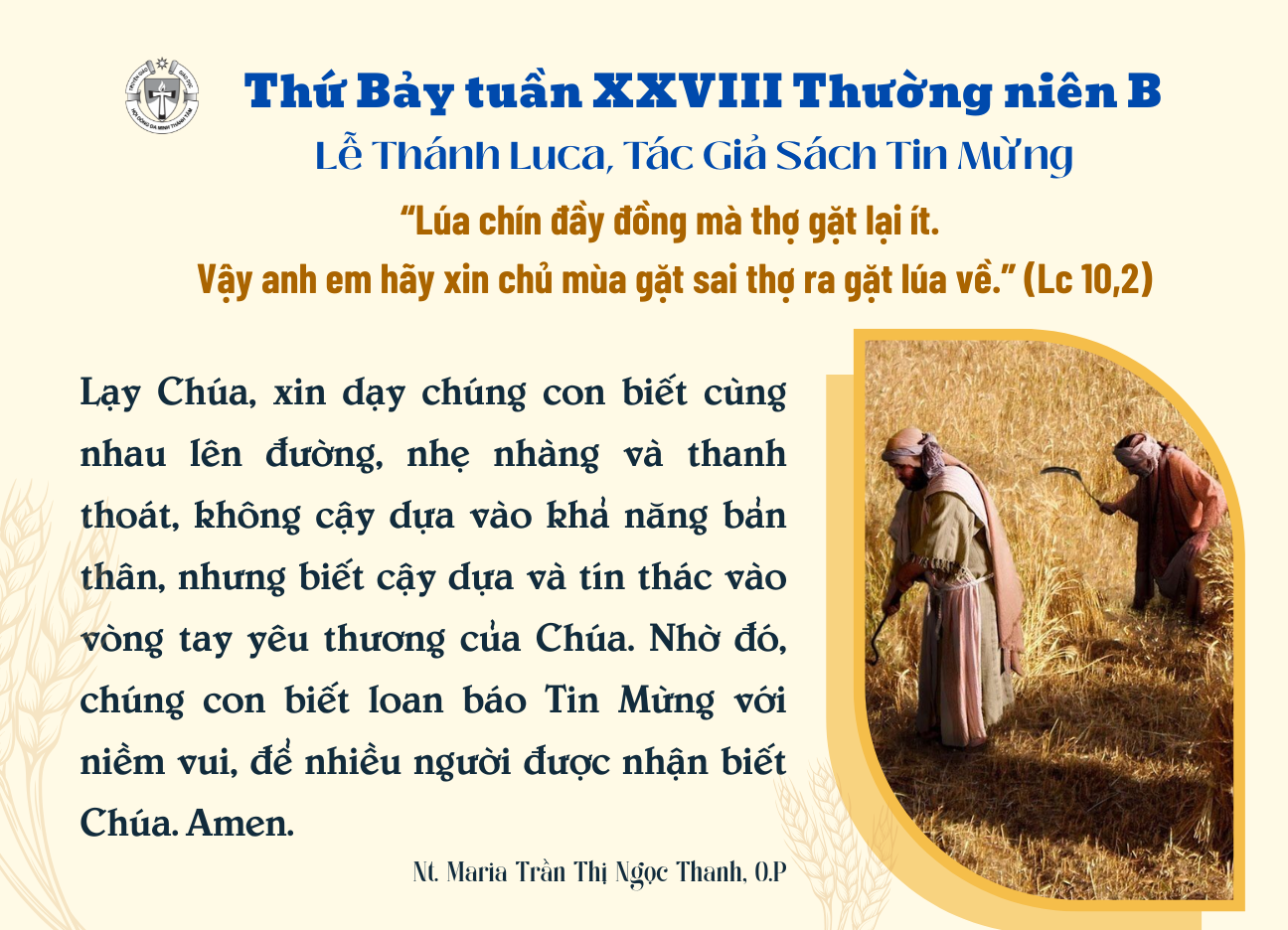 Thứ Bảy tuần XXVIII thường niên