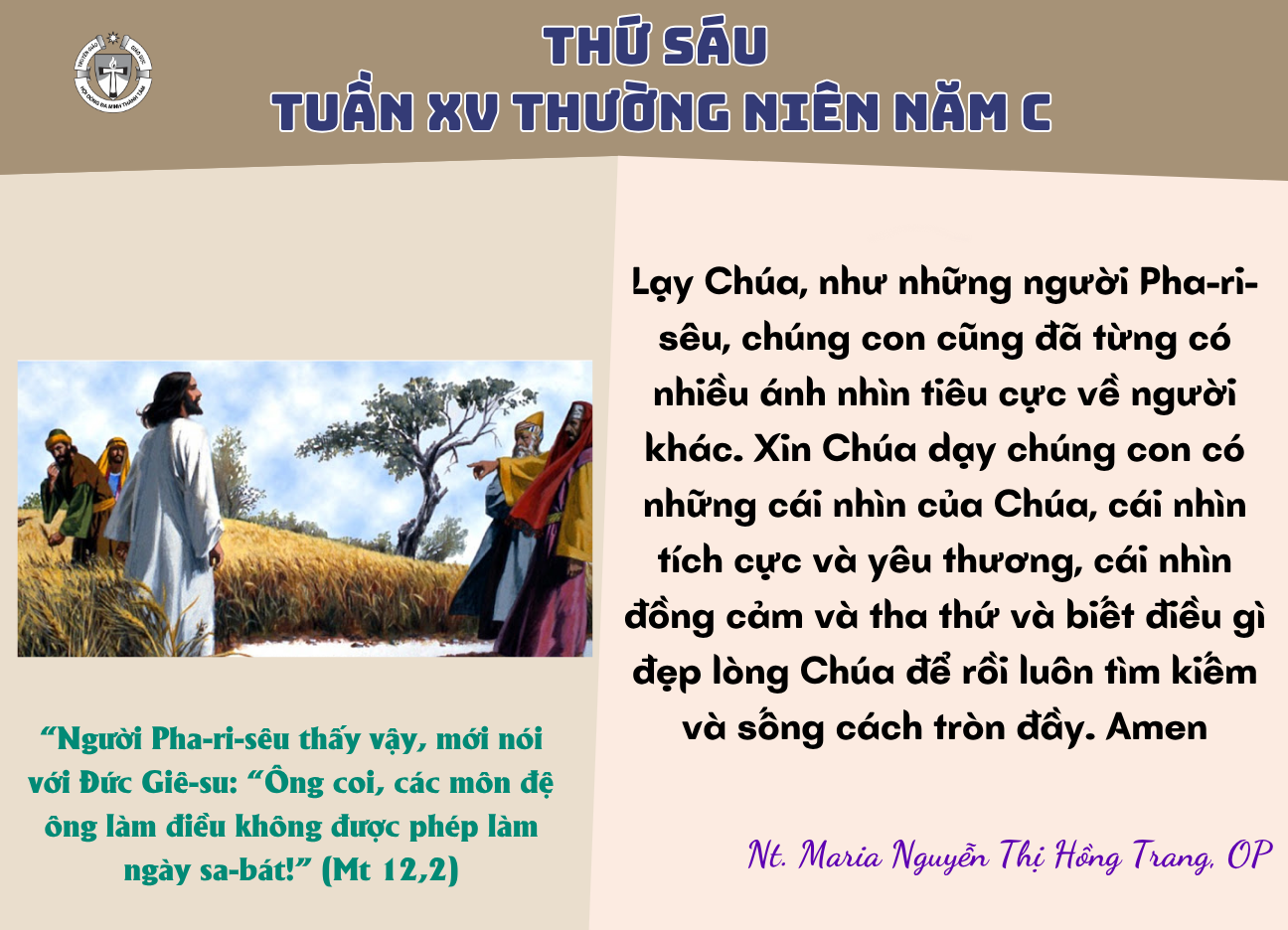 Thứ Sáu Tuần XV Thường Niên Năm C