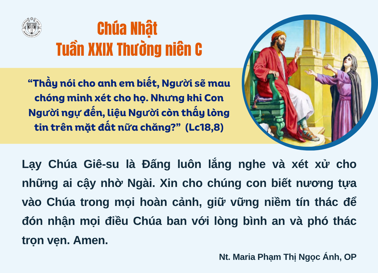 Chúa Nhật XXIX thường niên C