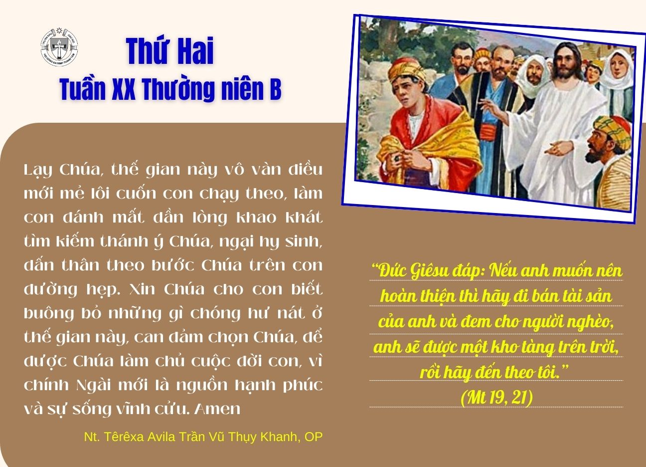 Thứ Hai tuần XX Thường niên B