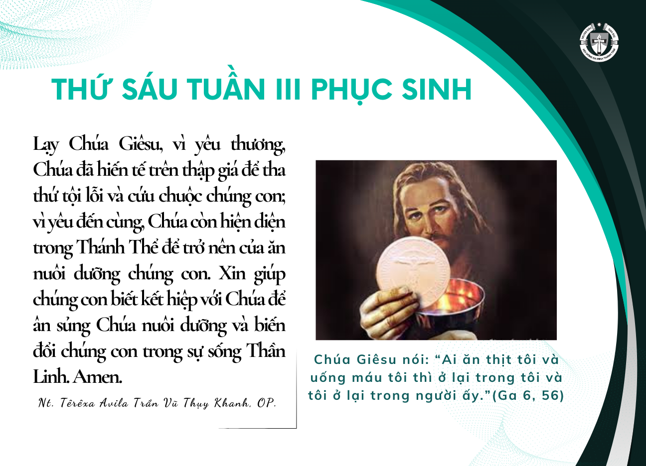 Thứ Sáu tuần III Phục Sinh