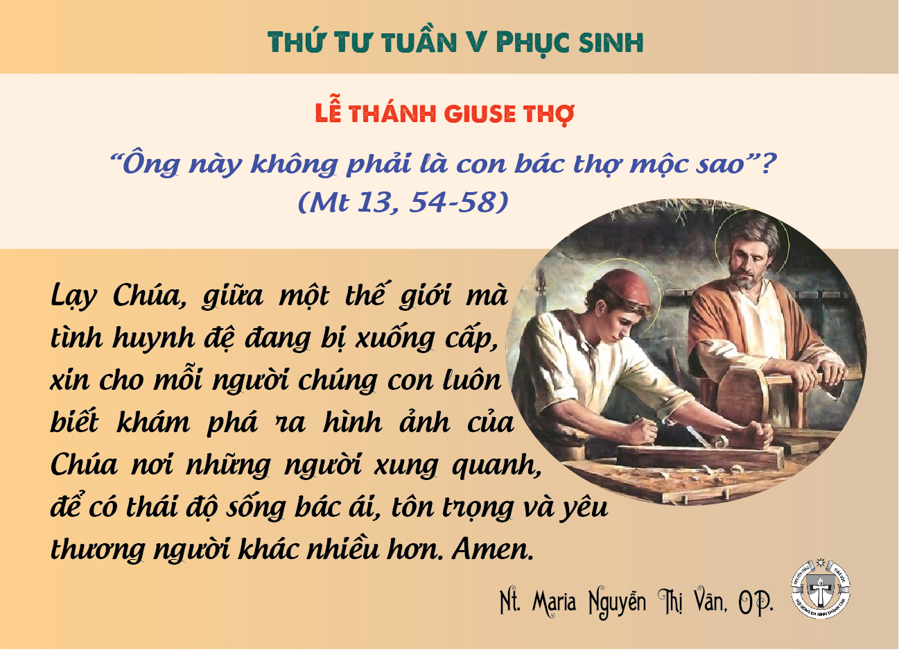 Thứ Tư tuần V Phục Sinh