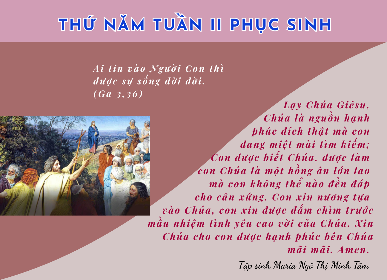 Thứ Năm tuần II Phục Sinh