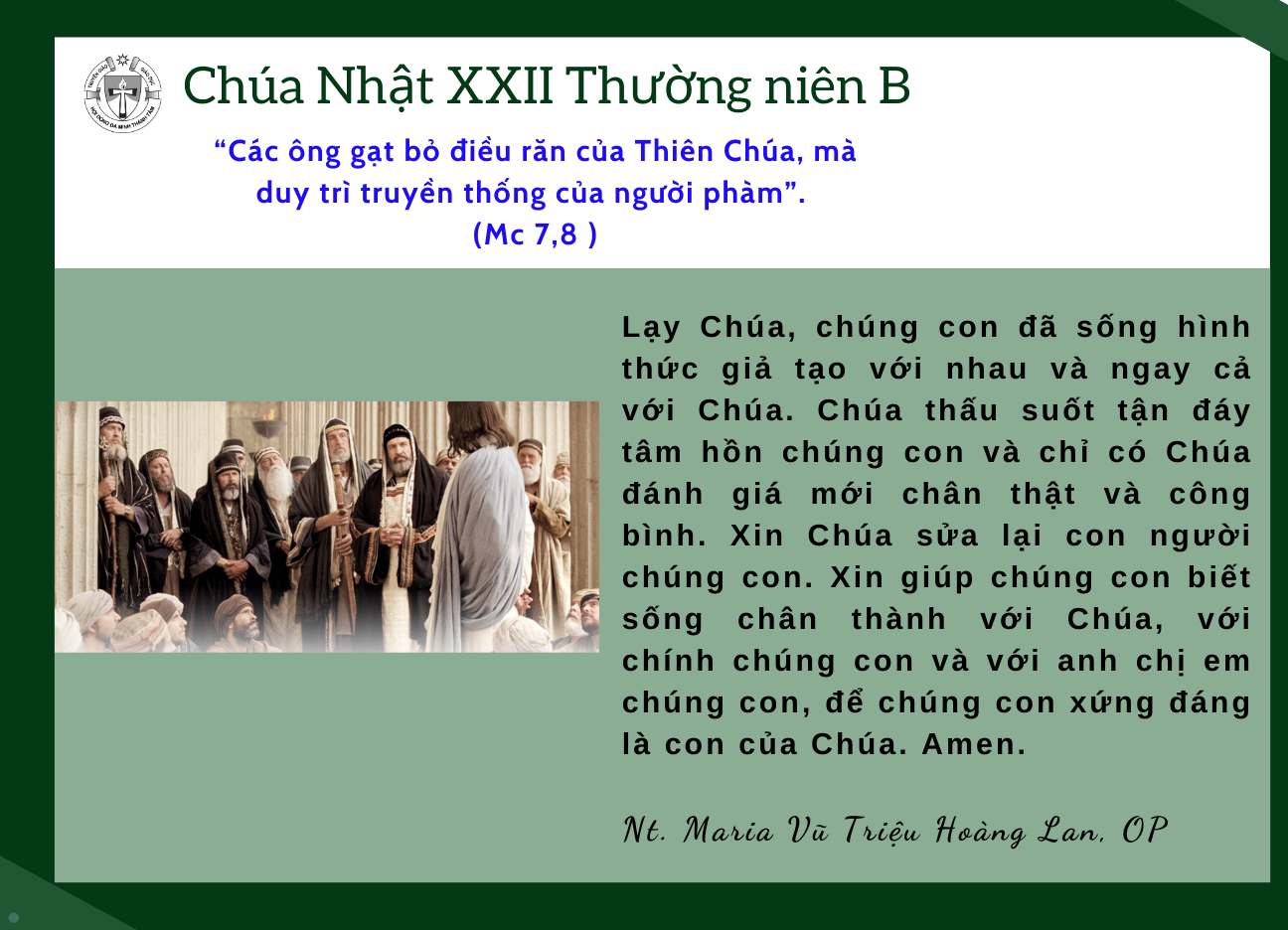 Chúa Nhật tuần XXII Thường niên năm B