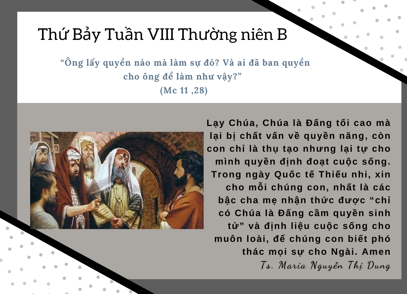 Thứ Bảy Tuần VIII Thường niên B