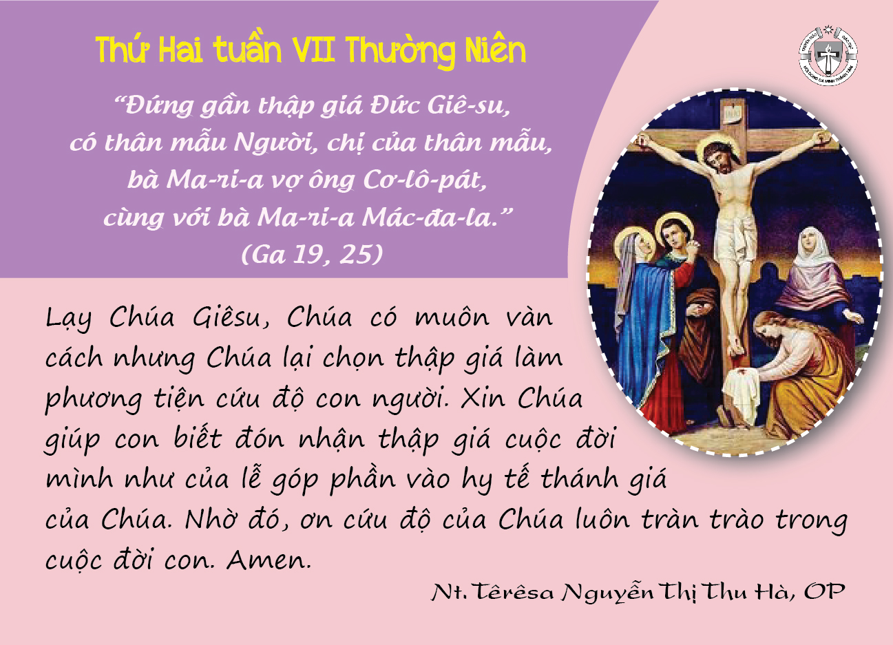 Thứ Hai tuần VII Thường Niên B