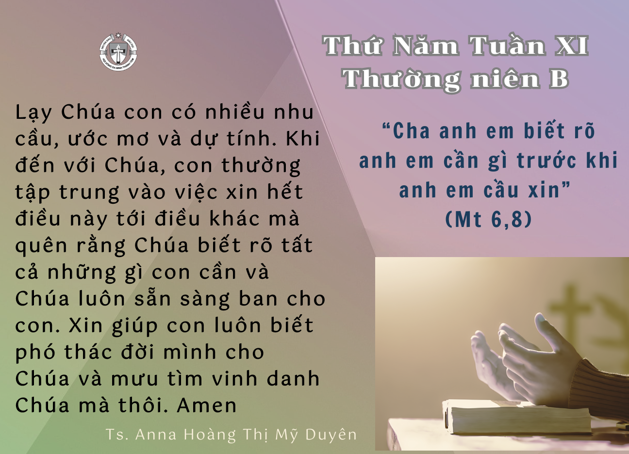 Thứ Năm tuần XI Thường niên B