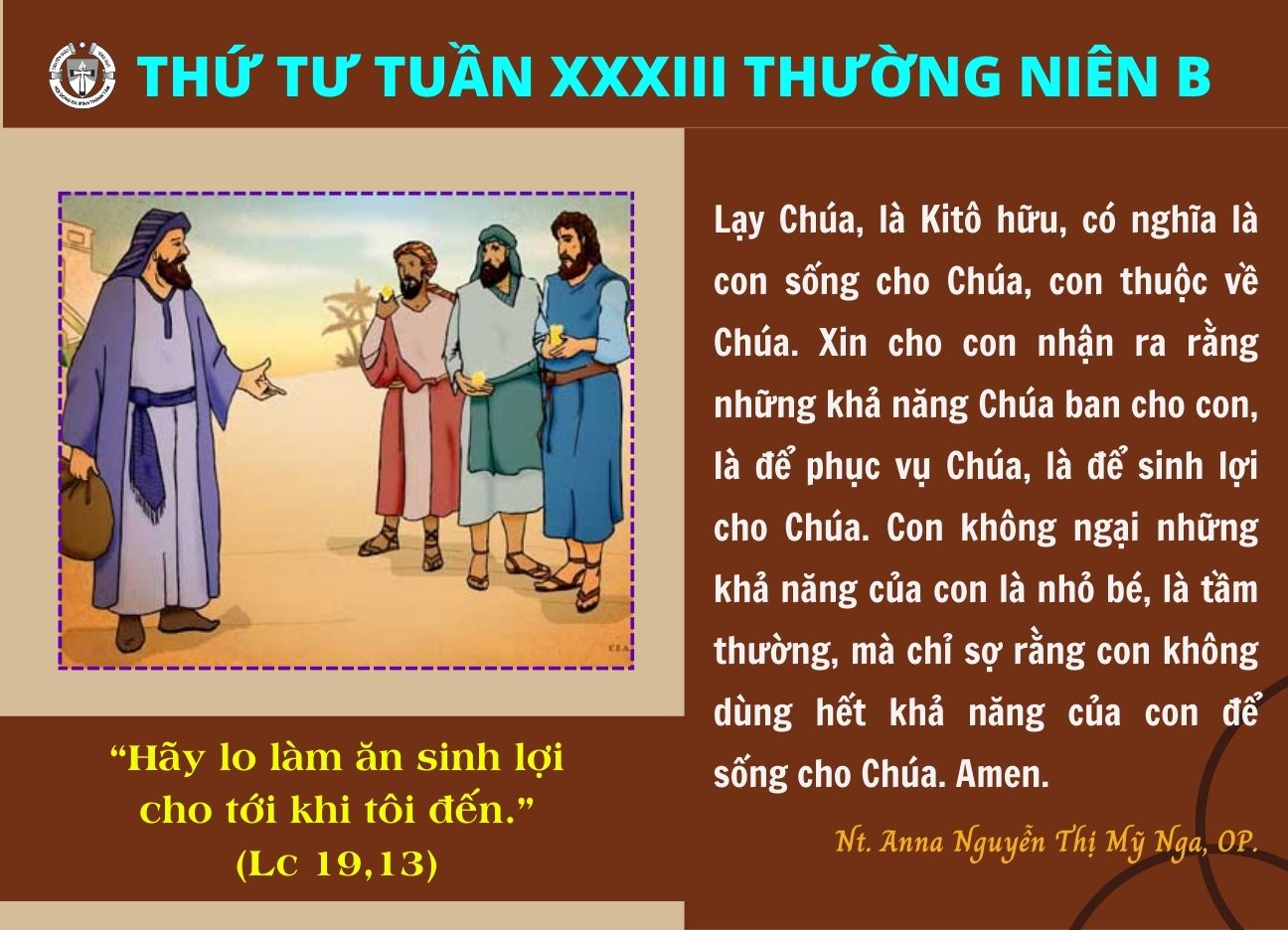 Thứ Tư Tuần XXXIII Thường Niên Năm B