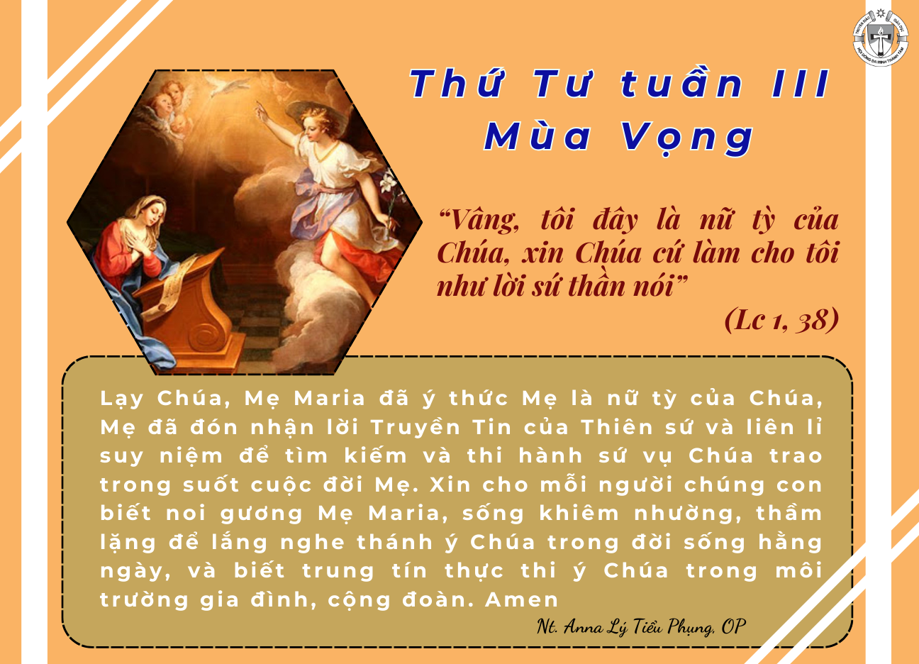 Thứ Tư tuần III Mùa Vọng năm B/2023