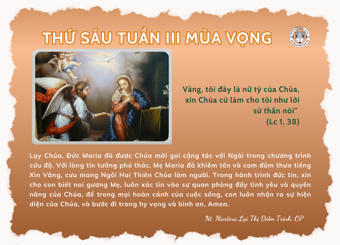 Thứ Sáu Tuần III Mùa Vọng