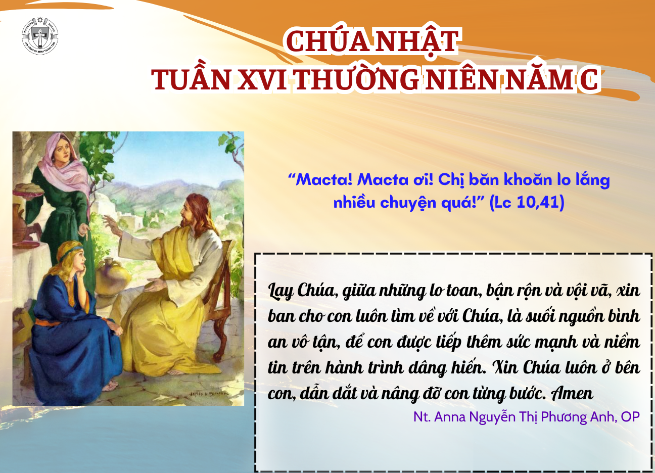 Chúa Nhật Tuần XVI Thường Niên C