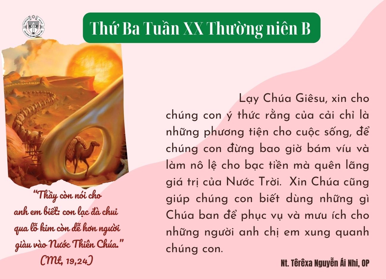 Thứ Ba tuần XX Thường niên B