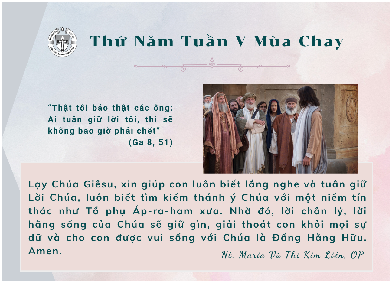 Thứ Năm Tuần V Mùa Chay