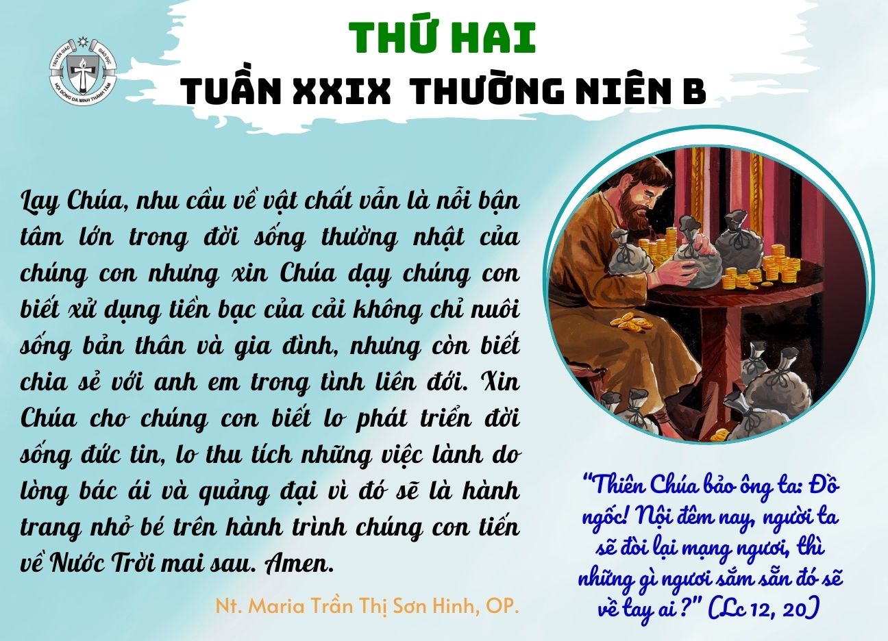 Thứ Hai tuần XXIX Thường Niên B