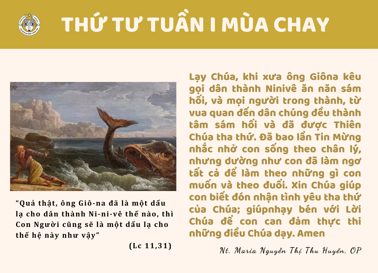 Thứ Tư tuần I Mùa Chay