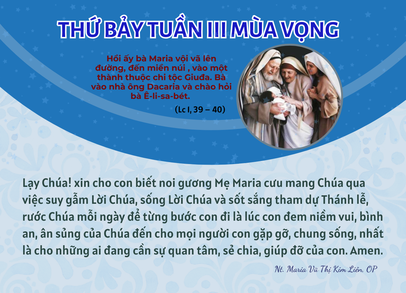 Thứ Bảy Tuần III Mùa Vọng