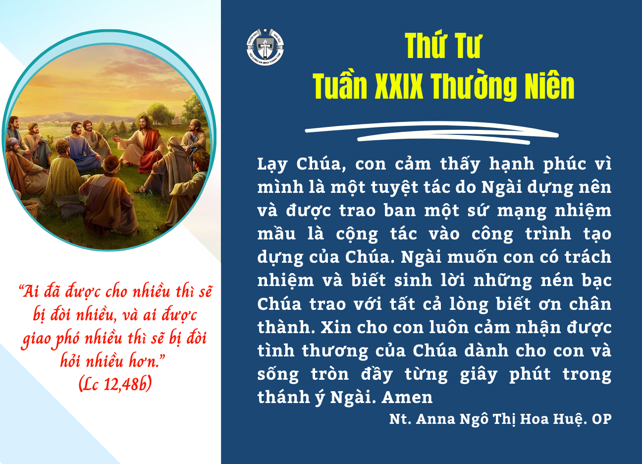 Thứ Tư tuần XXIX thường niên
