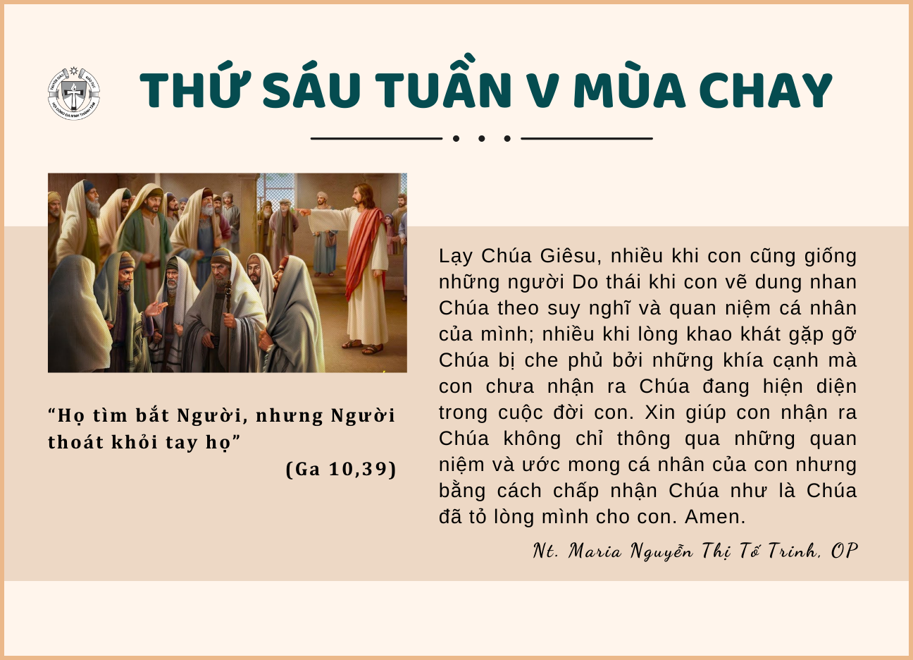 Thứ Sáu Tuần V Mùa Chay