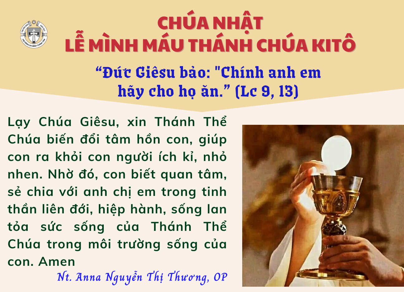 Chúa Nhật Lễ Mình Máu Thánh Chúa Kitô