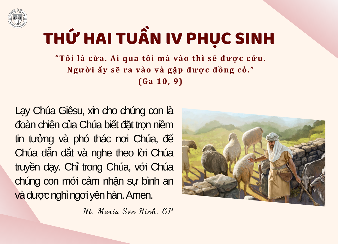 Thứ Hai tuần IV Phục Sinh