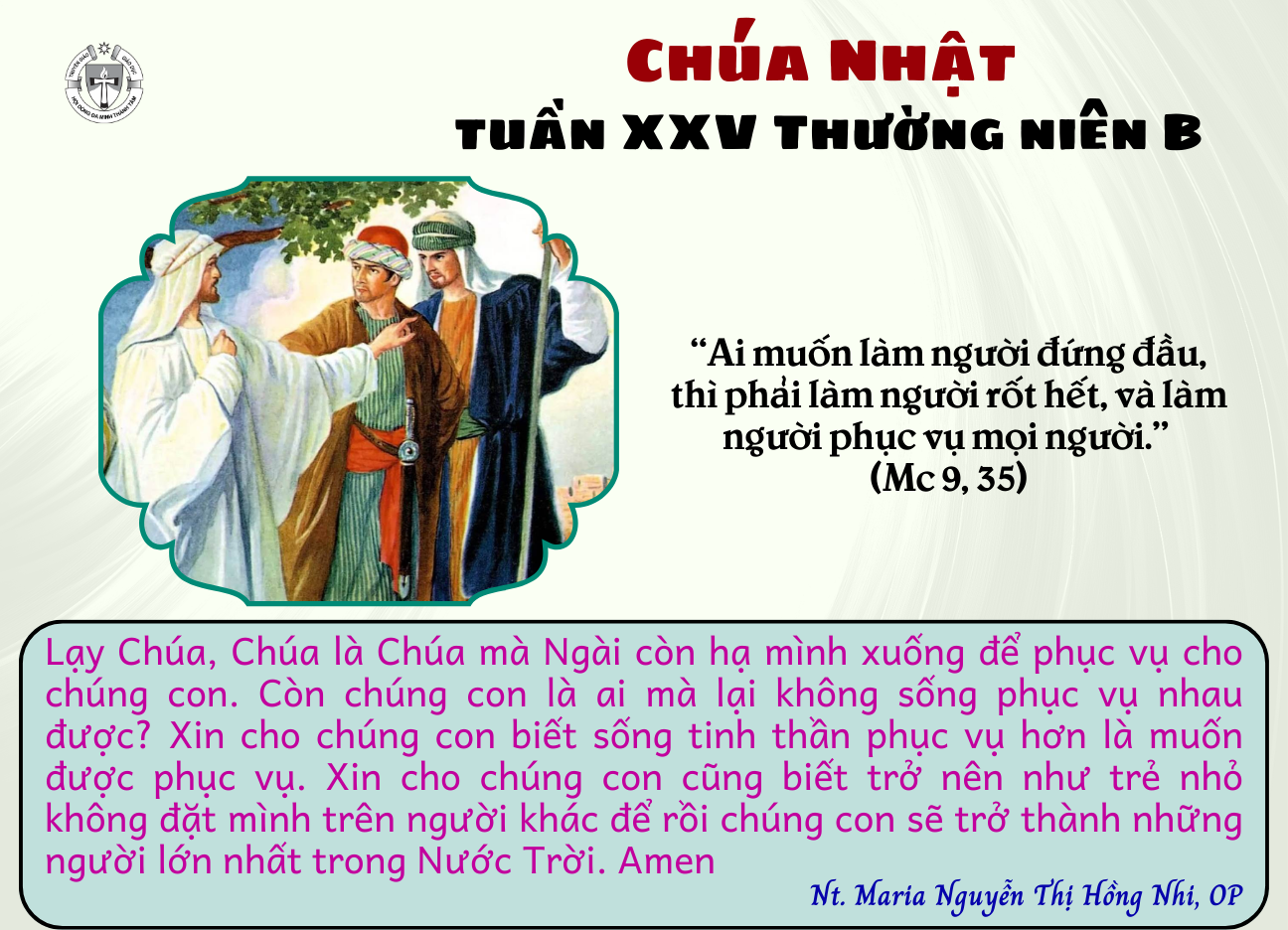 Chúa Nhật Tuần XXV Thường Niên B