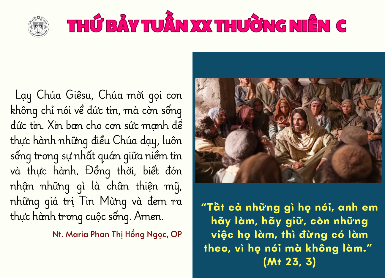 Thứ Bảy tuần XX Thường niên