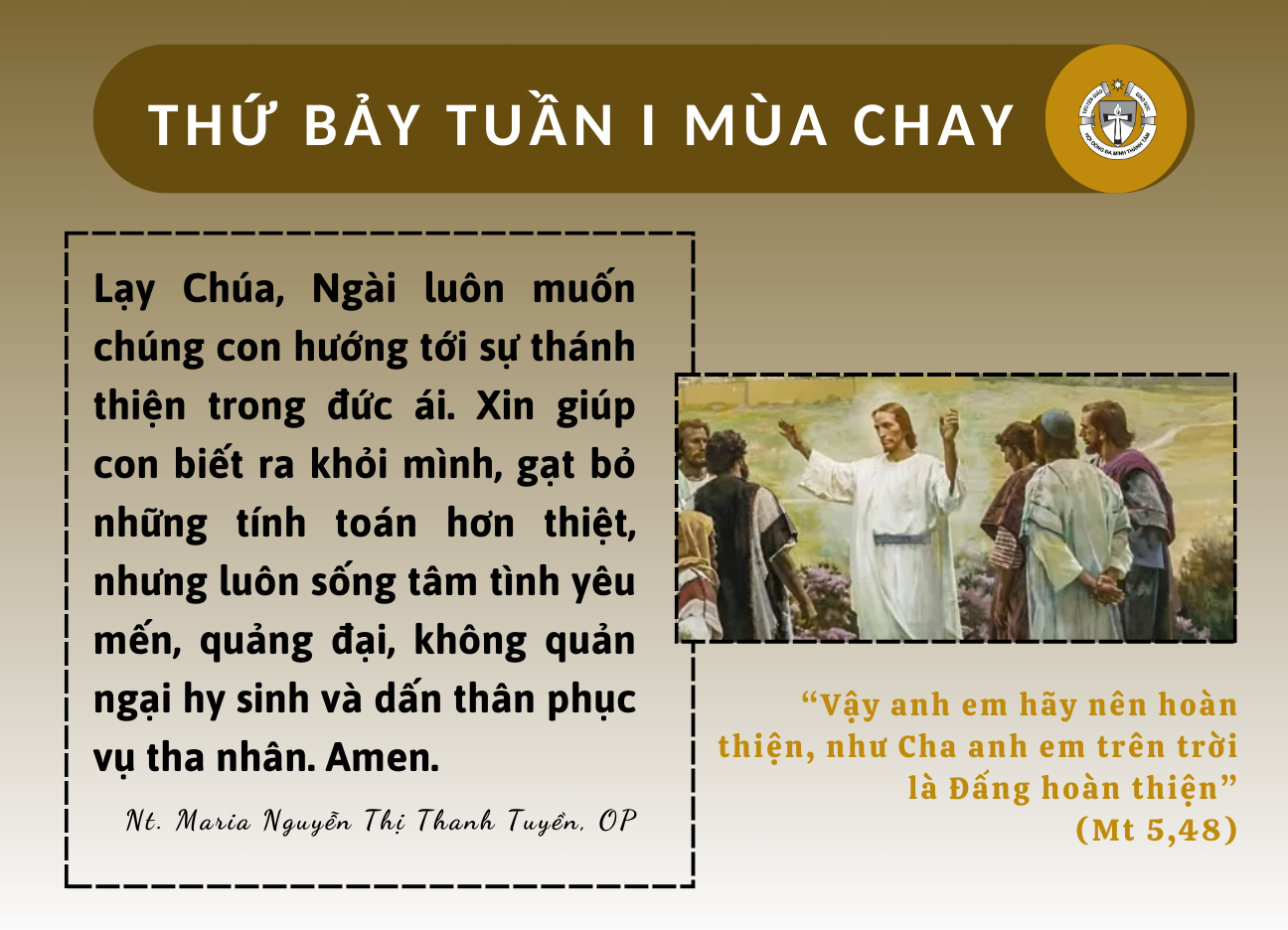 Thứ Bảy tuần I Mùa Chay