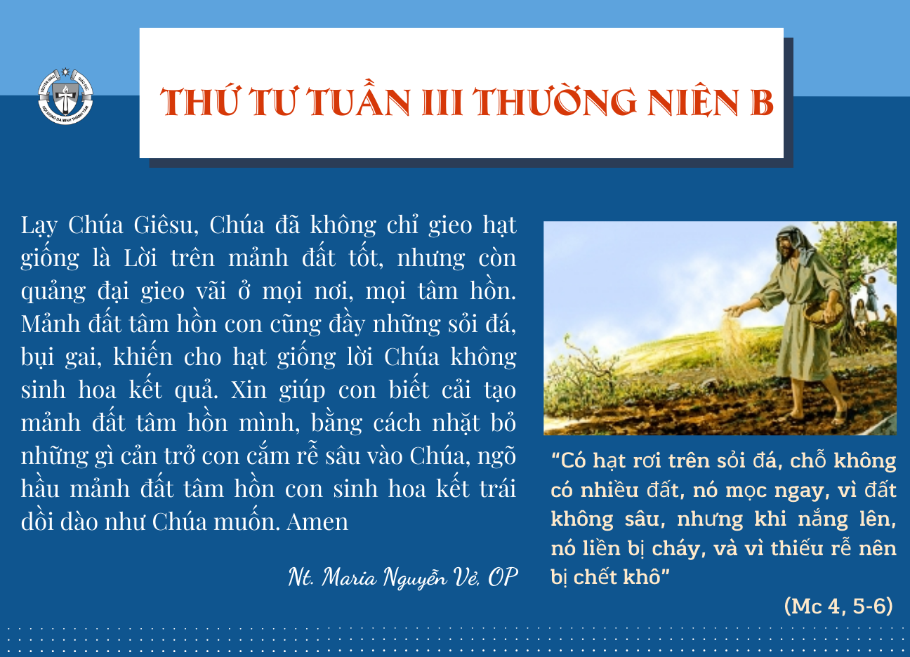 Thứ Tư tuần III Thường niên B