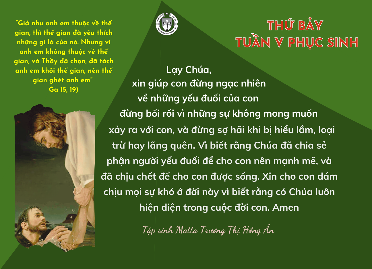 Thứ Bảy tuần V Phục Sinh