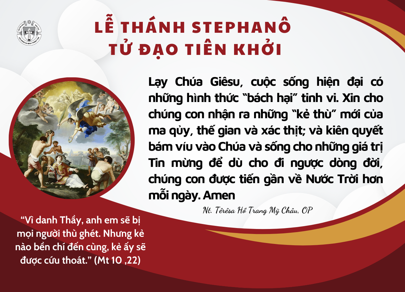 Lễ Thánh Stephano Tử Đạo Tiên Khởi