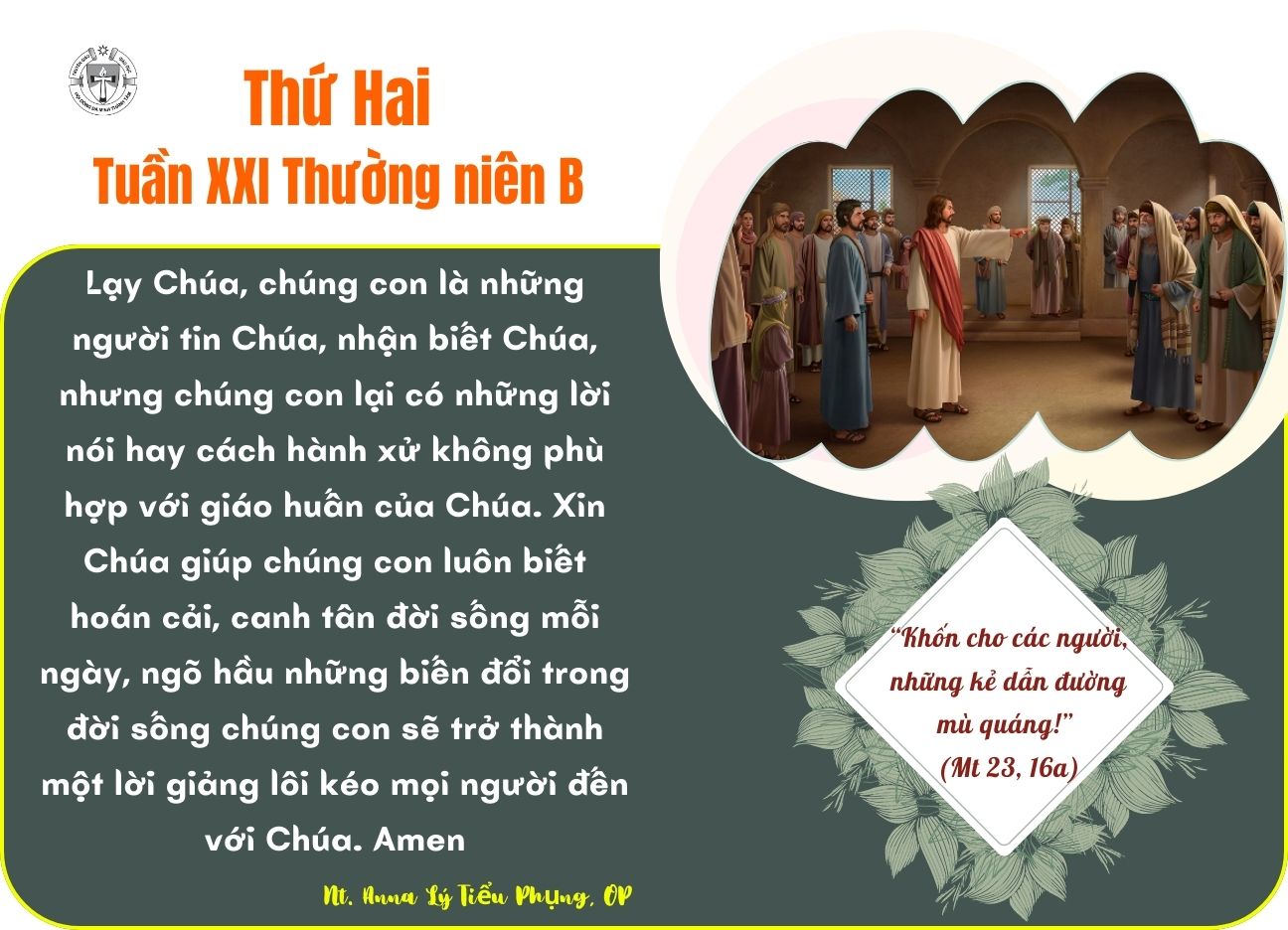 Thứ Hai tuần XXI Thường niên B